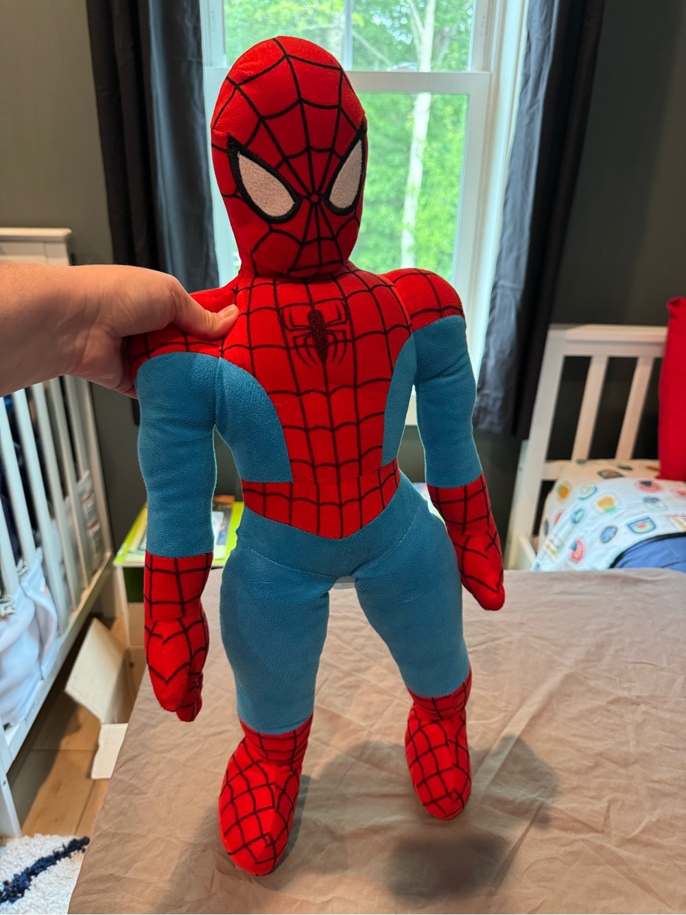 Kids Red and Blue Spider Man Plush about 18” tall